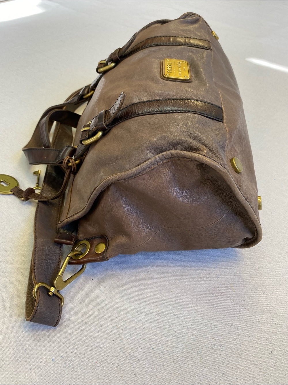 Fossil Maddox Vintage Handbag Satchel Purse Bag Leather - Picture 5 of 14